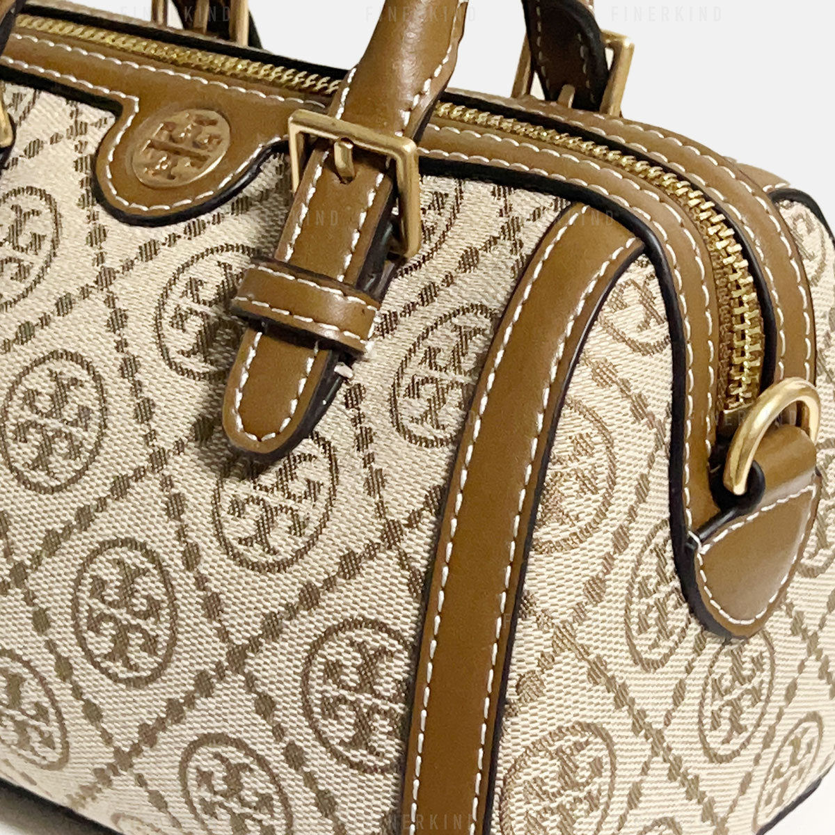 Mini Logo Monogram Duffle Bag in Brown