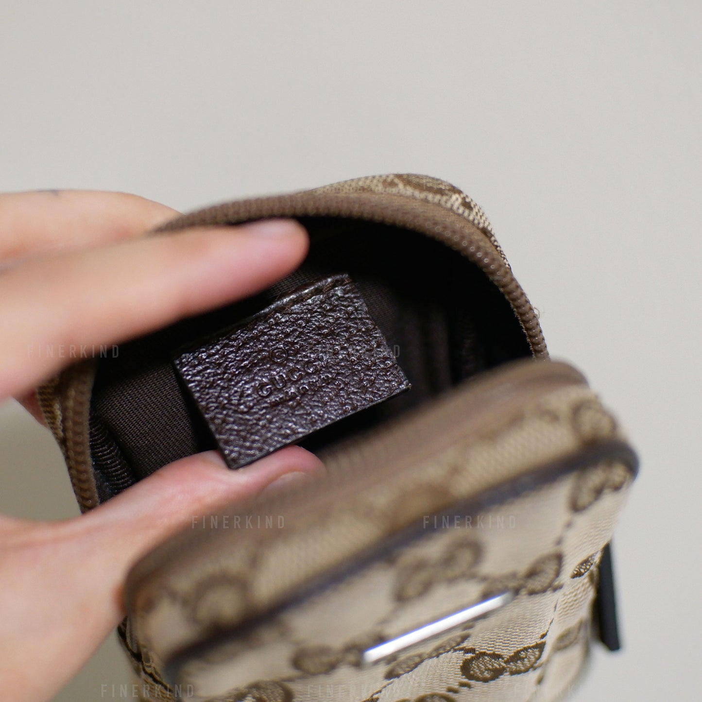 GG Canvas and Leather Cosmetic/Cigarette Pouch