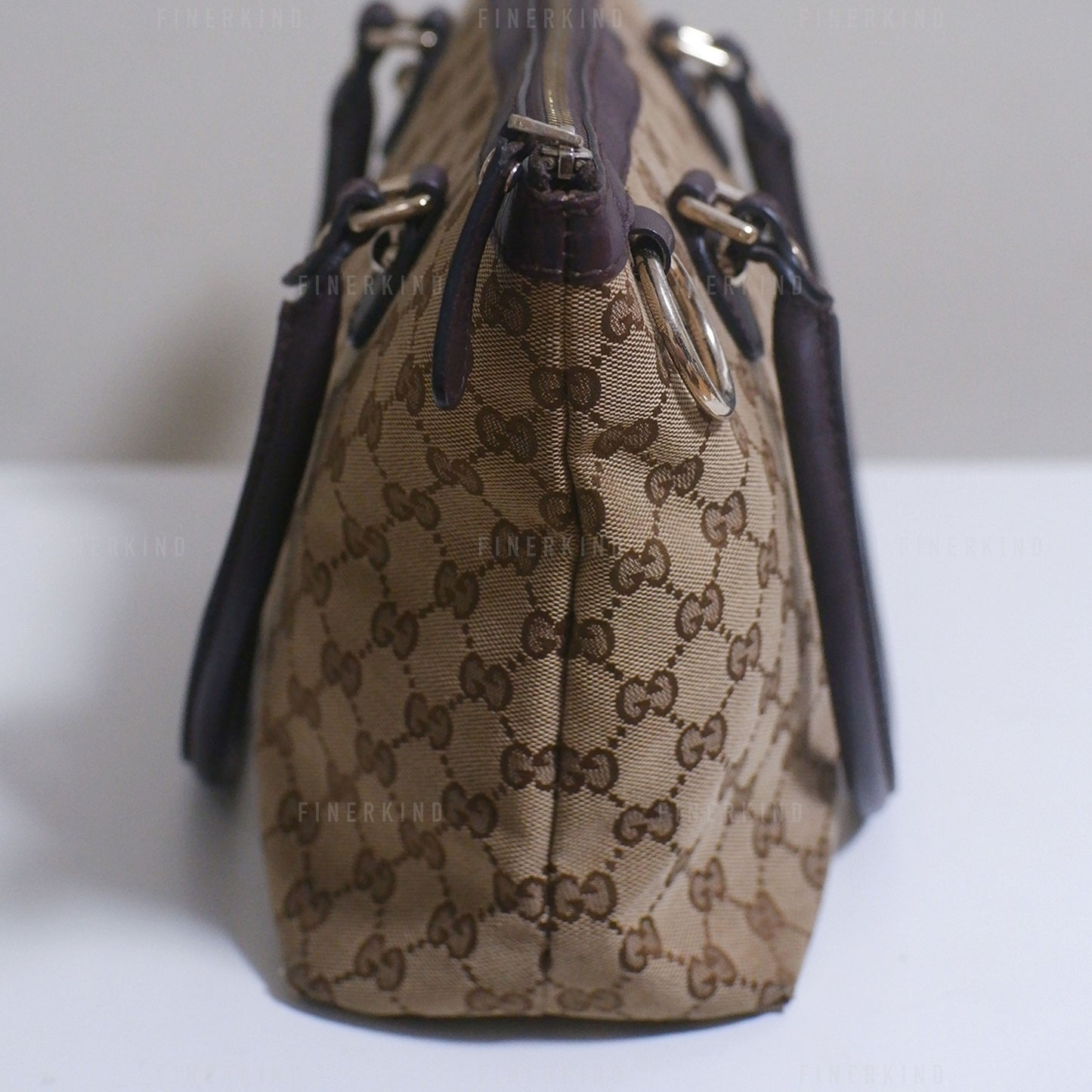 GG Canvas and Leather Tote Bag