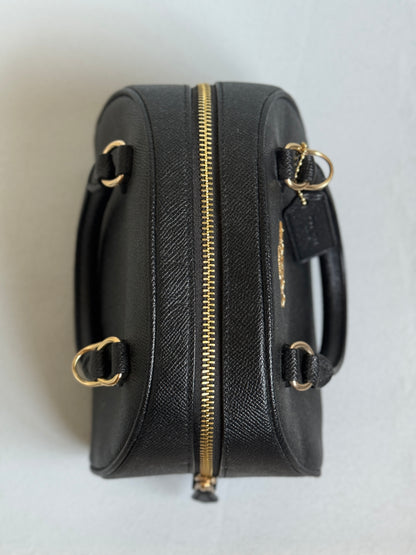 Sydney Black with Strap and Gold Hardware (Burgundy Interior)