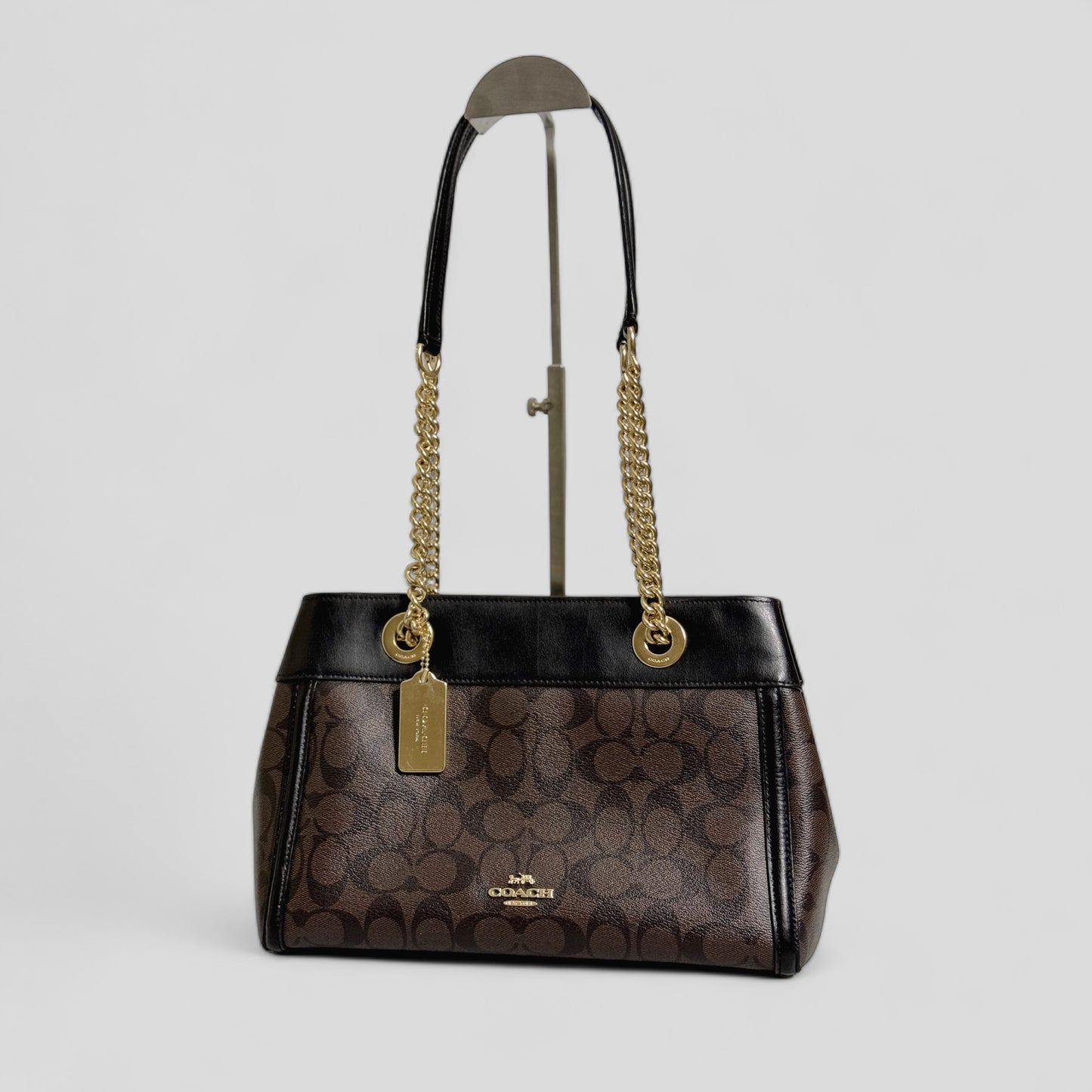 Brooke Chain Carryall Shoulder Bag in Signature Canvas and Gold Hardware (Rare)