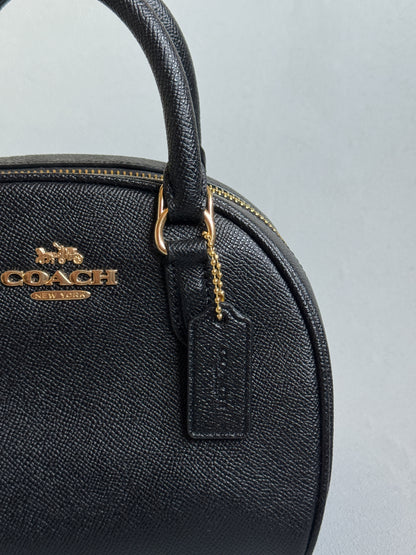 Sydney Black with Strap and Gold Hardware (Burgundy Interior)