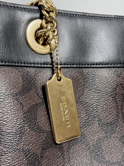 Brooke Chain Carryall Shoulder Bag in Signature Canvas and Gold Hardware (Rare)