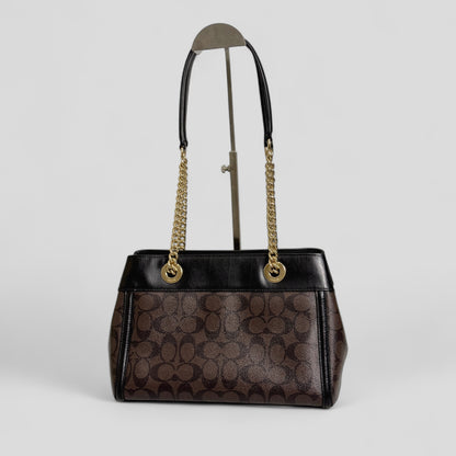 Brooke Chain Carryall Shoulder Bag in Signature Canvas and Gold Hardware (Rare)