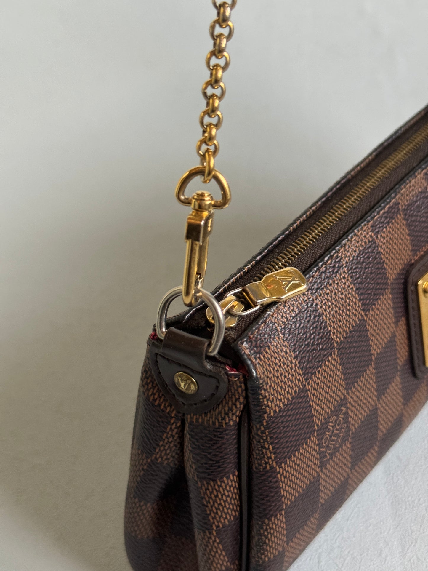 2011 Damier Ebene Eva Pochette Handbag