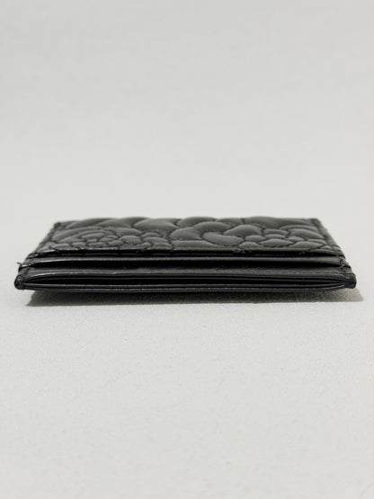 Camellia Black Lambskin Leather Light Gold Hardware Card Case Series 26