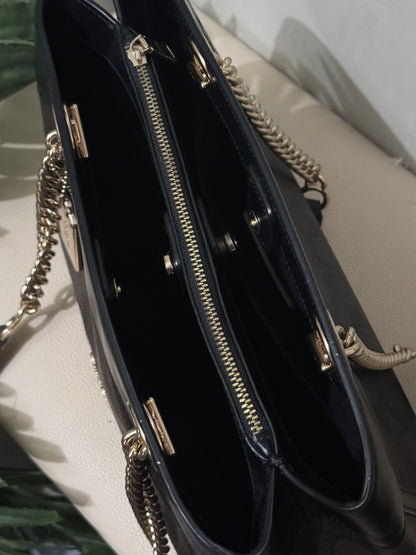 Brooke Chain Carryall Shoulder Bag in Signature Canvas and Gold Hardware (Rare)