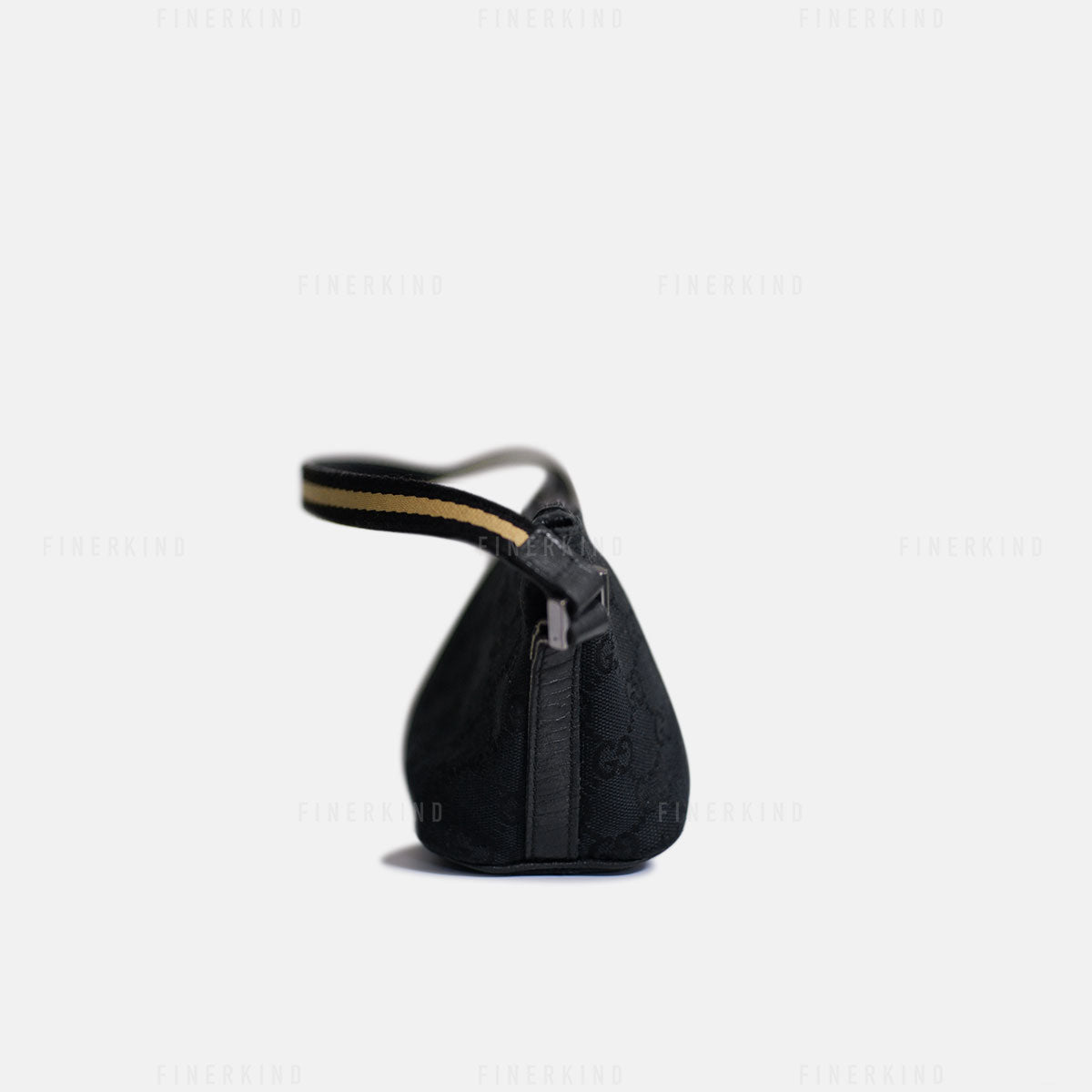 GG Black and Cream Boat Pochette Bag