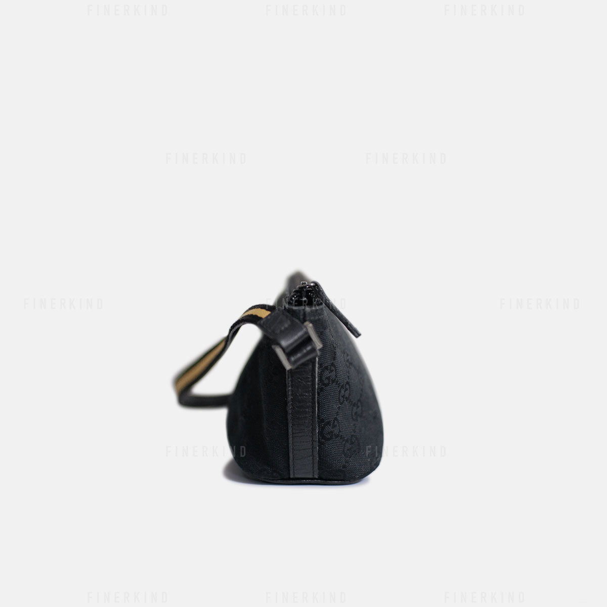 GG Black and Cream Boat Pochette Bag