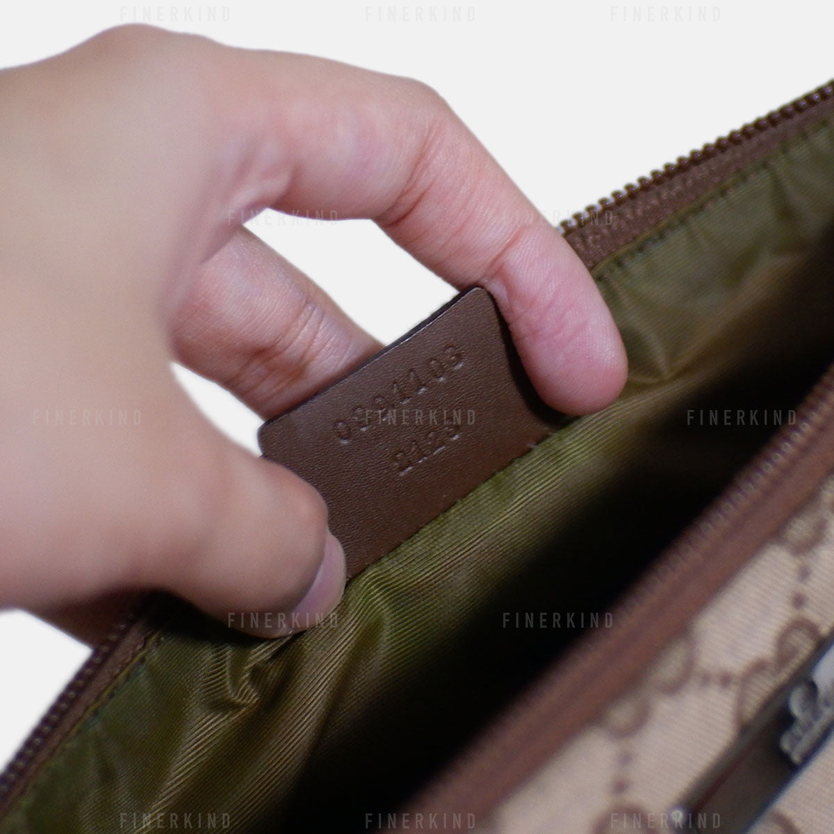 GG Canvas and Light Espresso Leather Boat Pochette Bag
