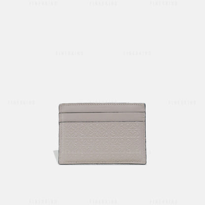 Light Oat Repeat Plain Cardholder in Embossed Silk Calfskin
