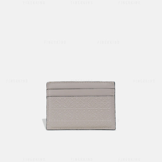 Light Oat Repeat Plain Cardholder in Embossed Silk Calfskin