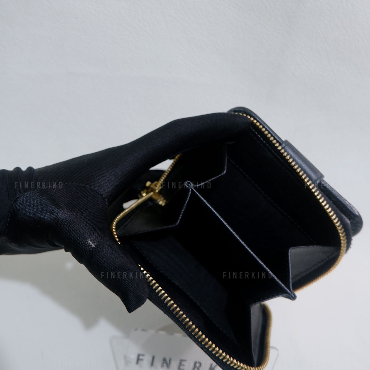 Black Saffiano Leather Compact Wallet