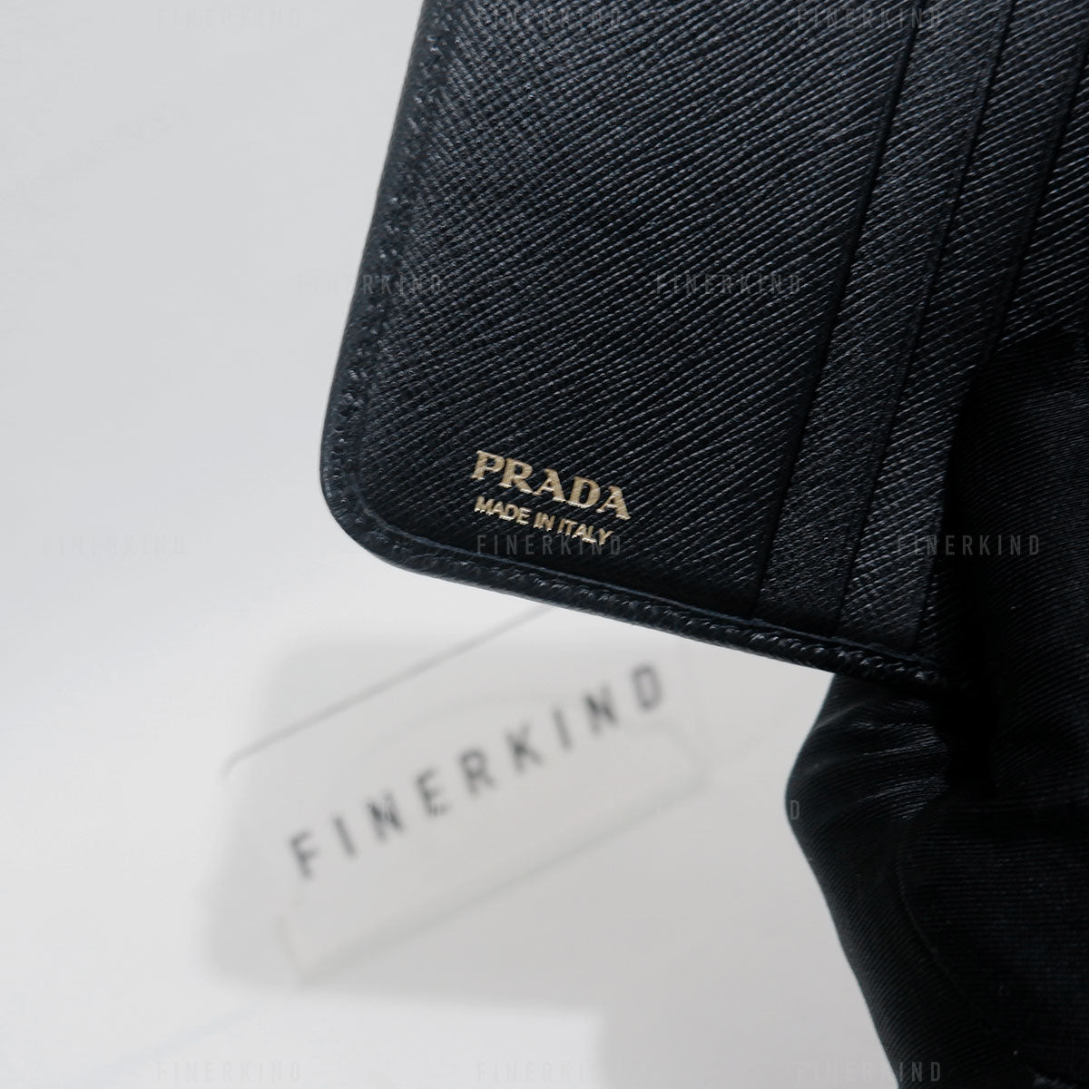 Black Saffiano Leather Compact Wallet