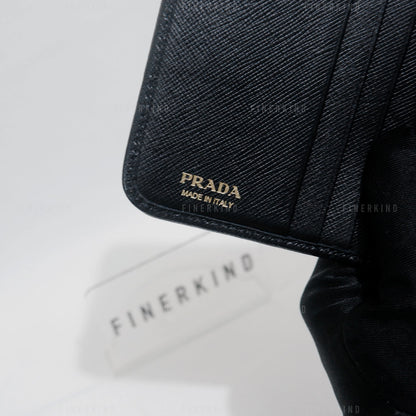 Black Saffiano Leather Compact Wallet