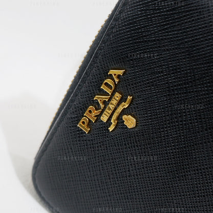 Black Saffiano Leather Compact Wallet