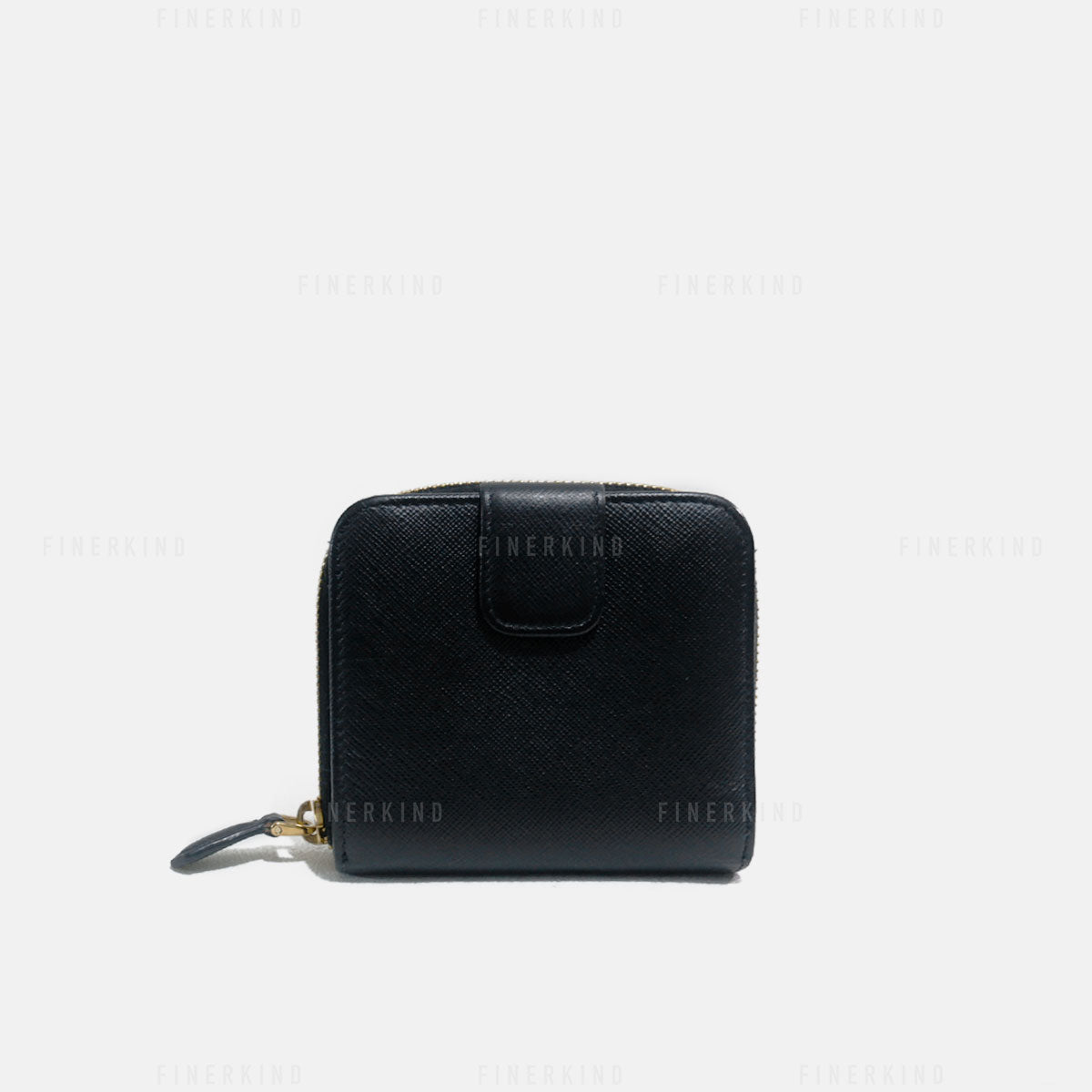 Black Saffiano Leather Compact Wallet