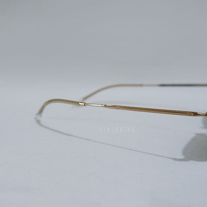 Round Sunglasses / Shades in Gold and Green Size 51