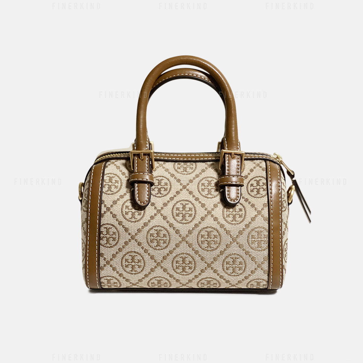 Mini Logo Monogram Duffle Bag in Brown