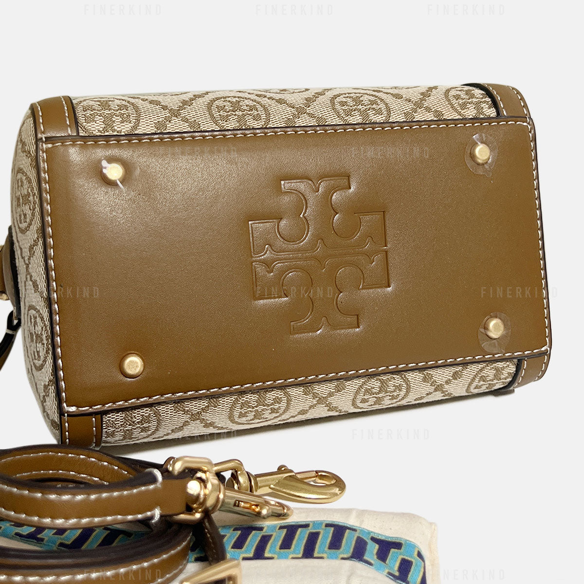 Mini Logo Monogram Duffle Bag in Brown