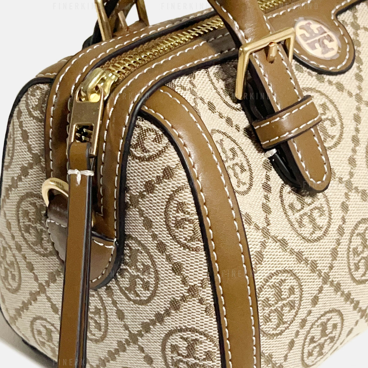Mini Logo Monogram Duffle Bag in Brown