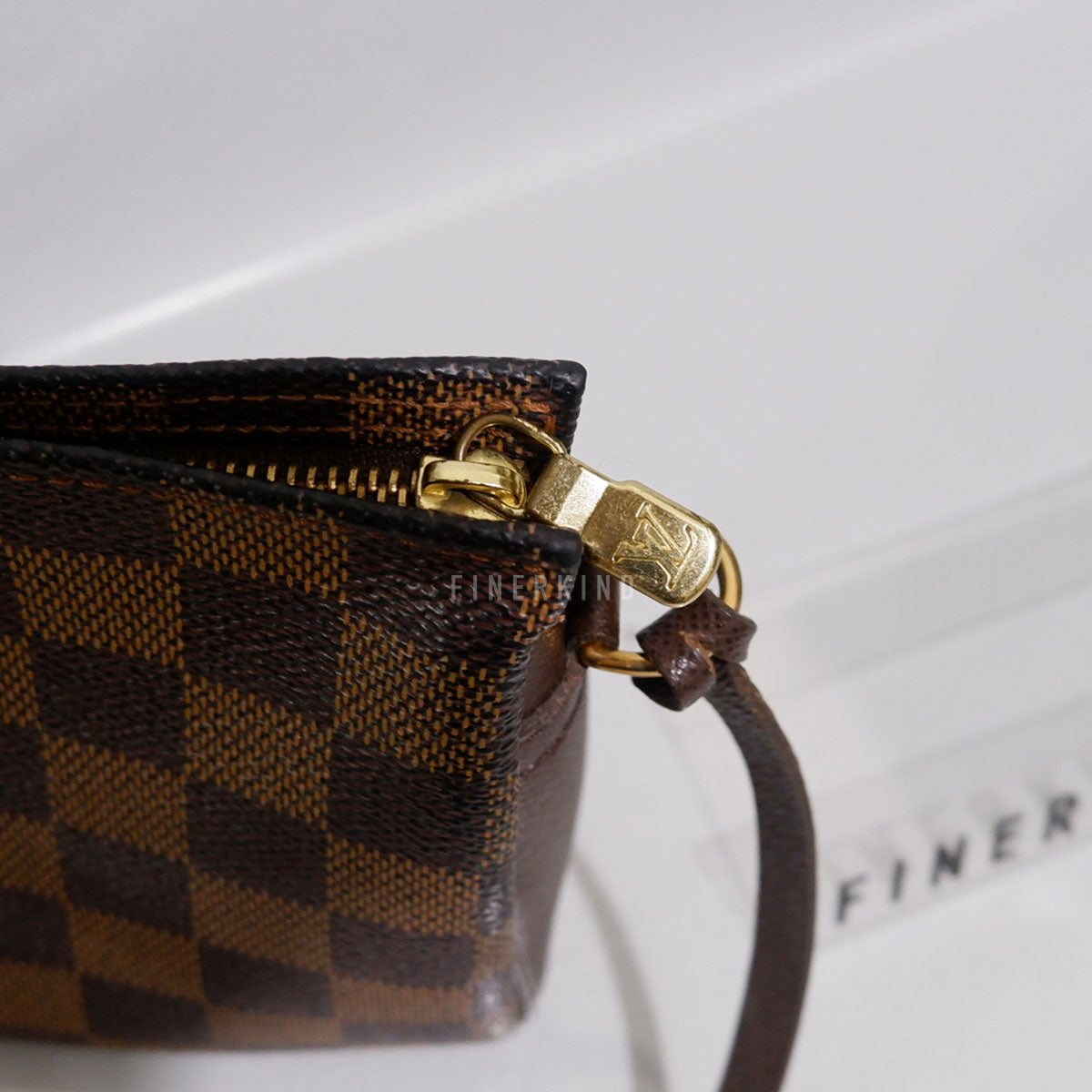 2003 Damier Ebene Trousse Pochette Makeup Handbag