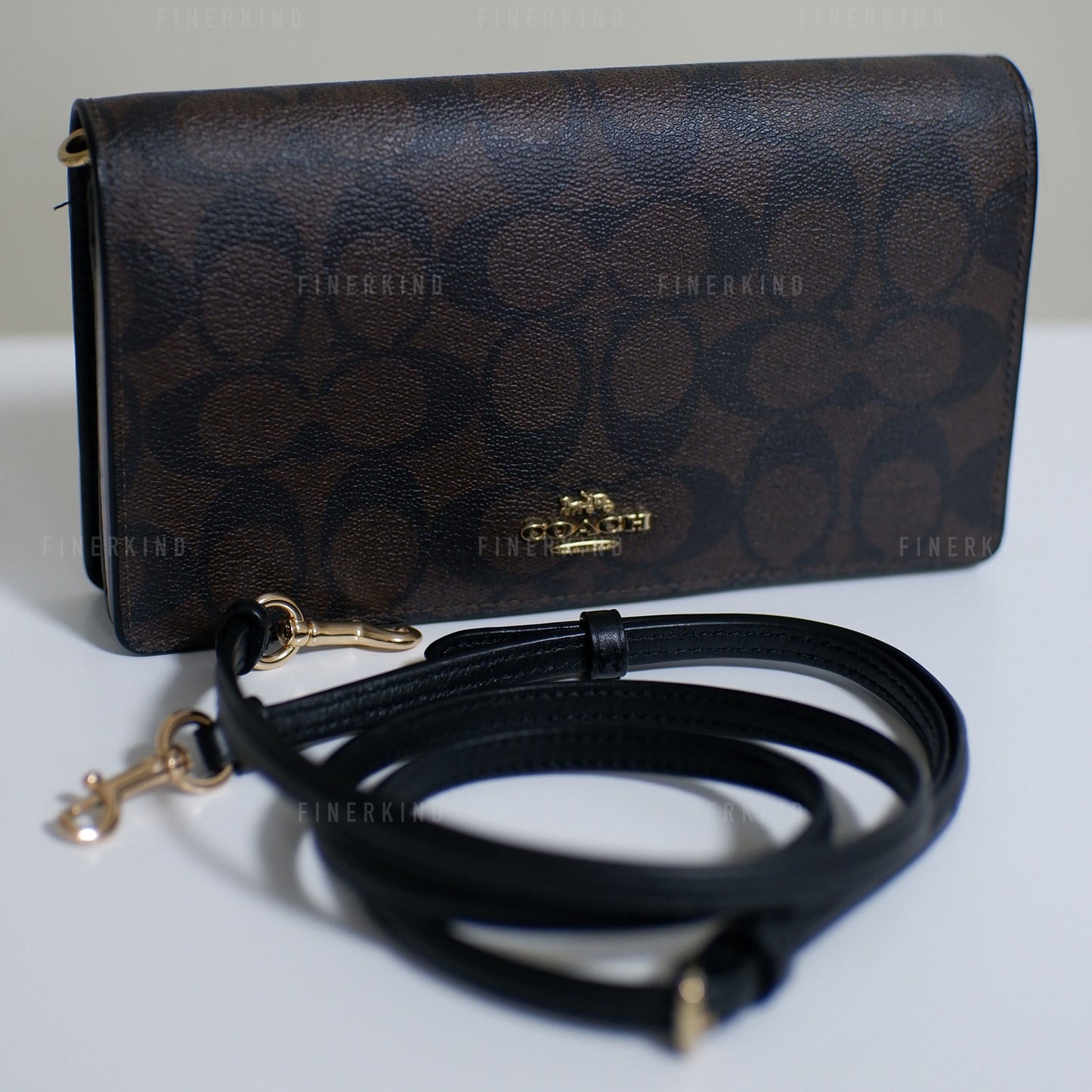Anna Foldover Crossbody Clutch In Signature Canvas