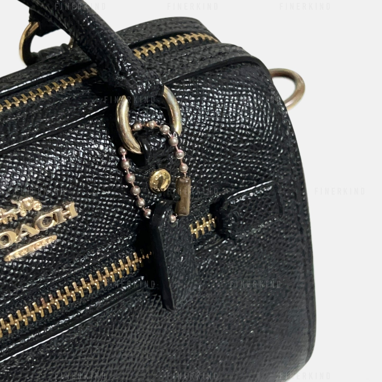 Micro Rowan Black Hand Bag (with Strap) Rare