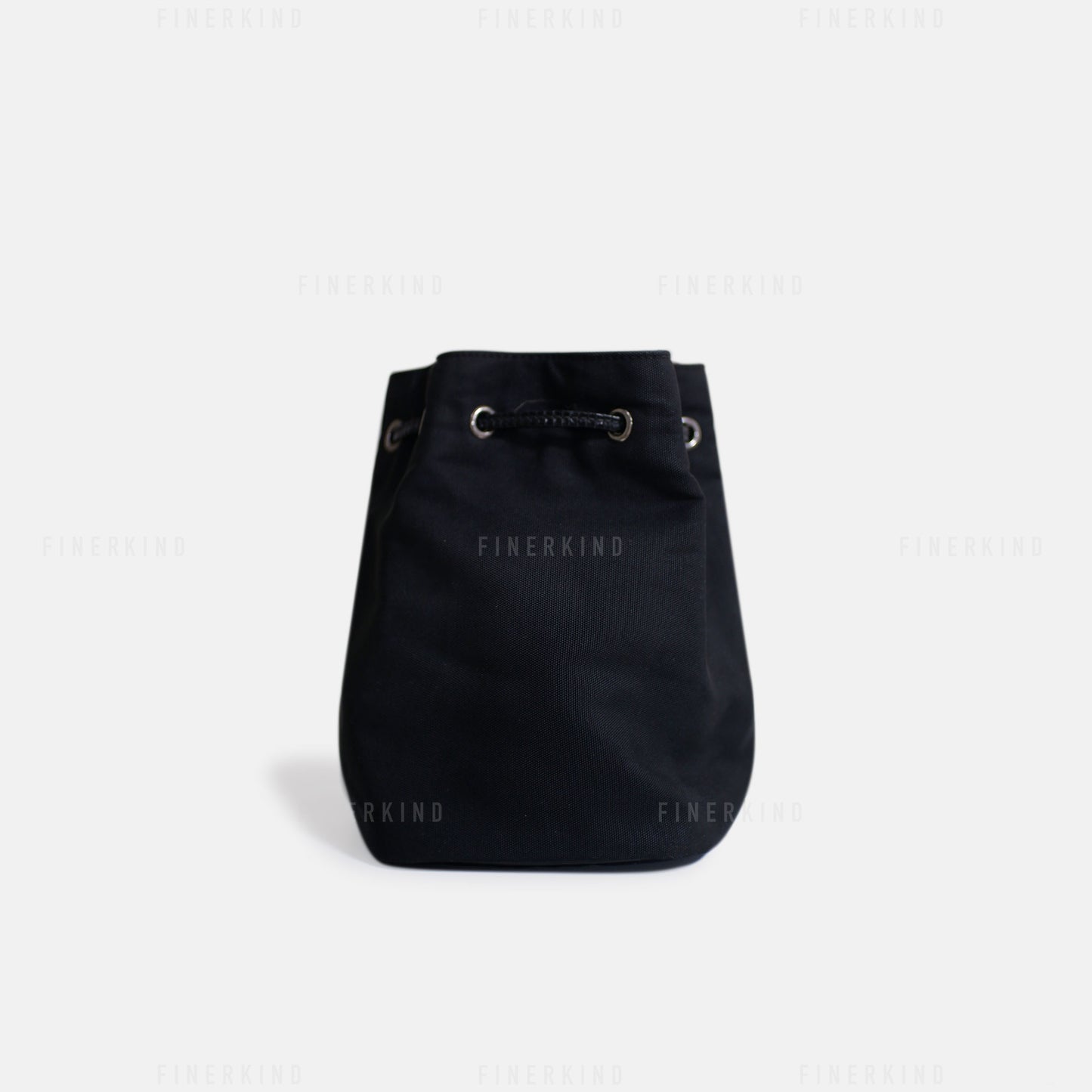 Canvas and Leather in Classic Black Bucket Bag