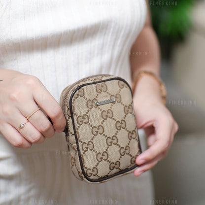 GG Canvas and Leather Cosmetic/Cigarette Pouch