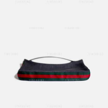 Cherry Line Black Denim Hobo Bag