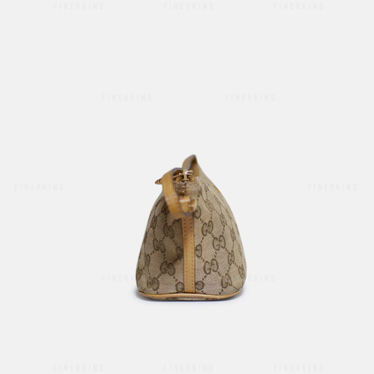 GG Canvas and Tan Leather Boat Pochette Bag