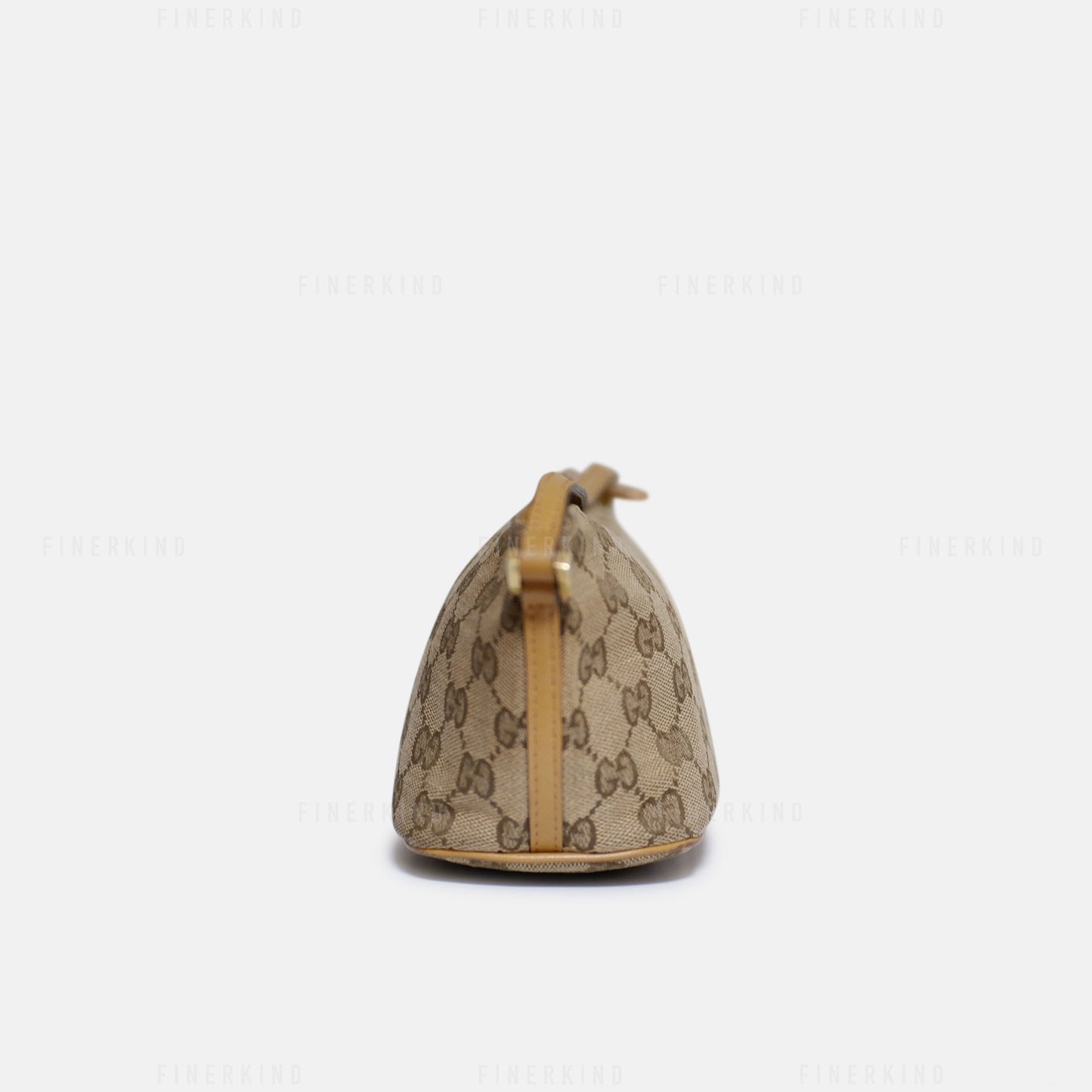 GG Canvas and Tan Leather Boat Pochette Bag